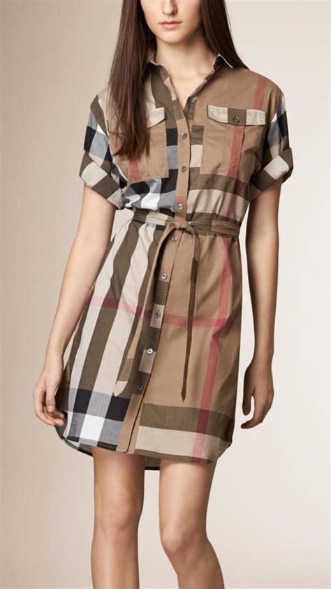 burberry plaid swing dress|Burberry shirt dress.